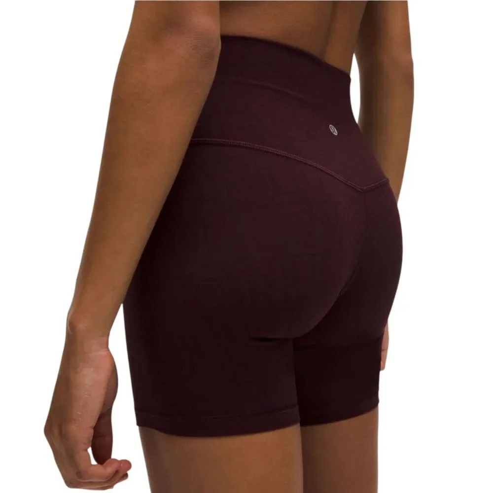 Lululemon Align High-Rise Short 6" Linear Wordmark Goodnight Plum Multi - Picture 7 of 10